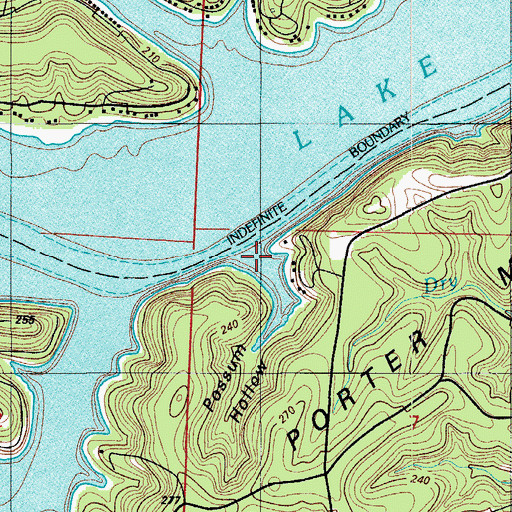 Topographic Map of Possum Hollow, MO