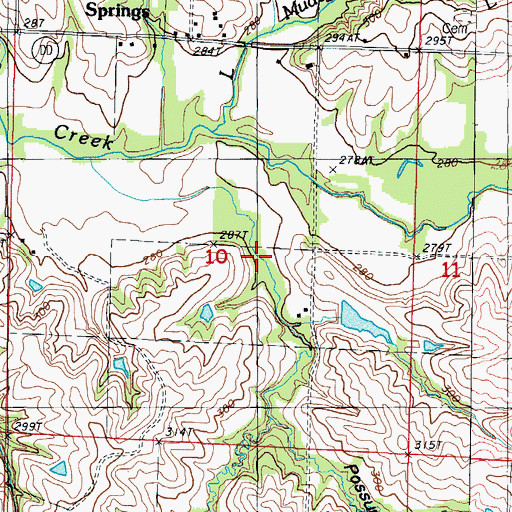 Topographic Map of Possum Hollow, MO