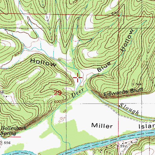 Topographic Map of Possum Hollow, MO