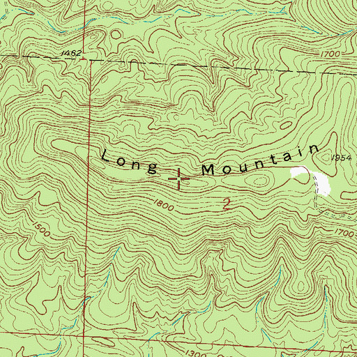 Topographic Map of Long Mountain, AR