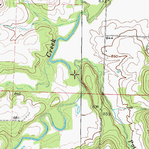 Topographic Map of Potter Branch, MO