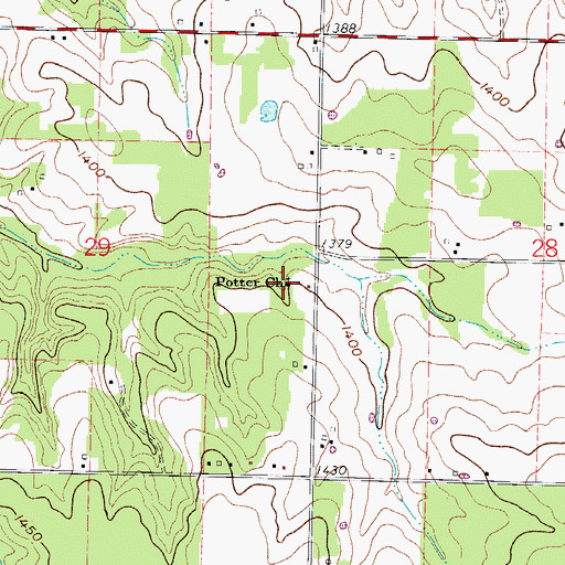 Topographic Map of Potter Church, MO