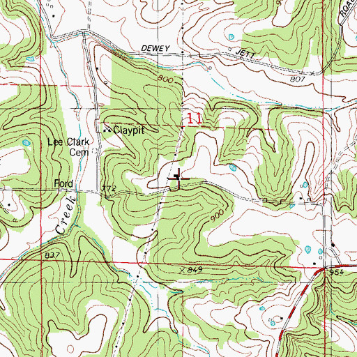 Topographic Map of Potts School, MO