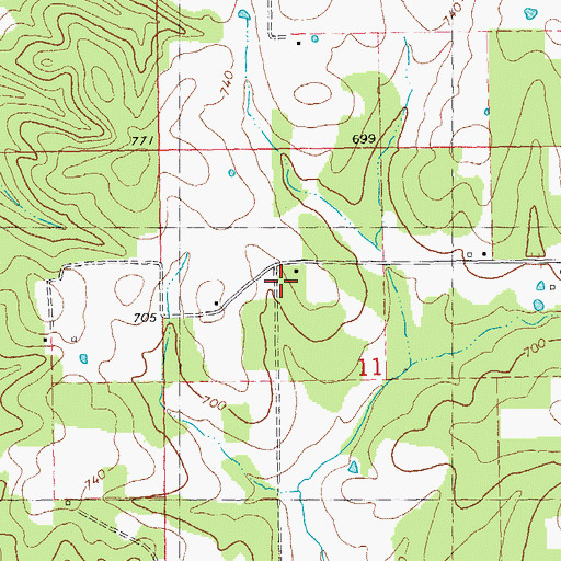 Topographic Map of Pound School (historical), MO