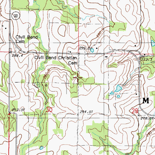 Topographic Map of Powell School (historical), MO