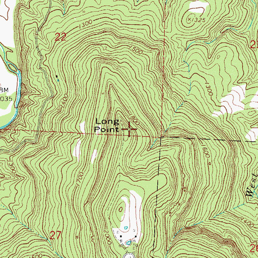Topographic Map of Long Point, AR