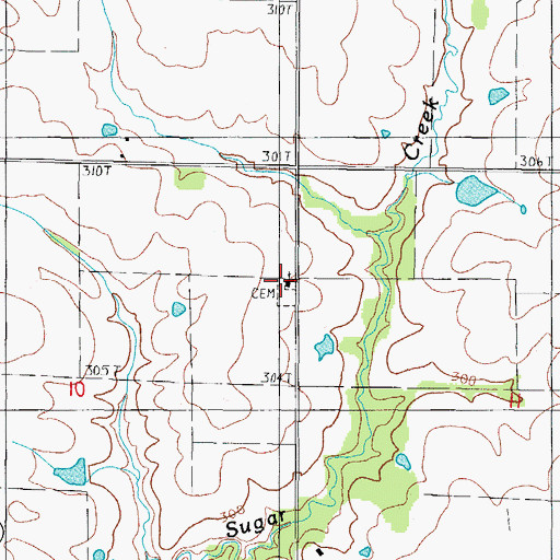 Topographic Map of Prairie Chapel, MO