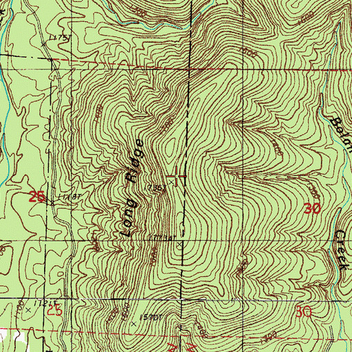 Topographic Map of Long Ridge, AR