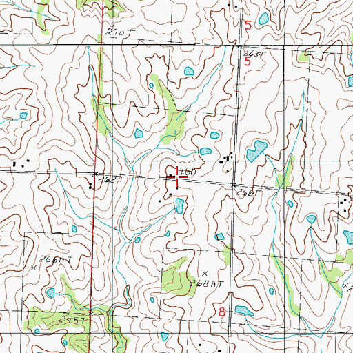 Topographic Map of Prairie Flower School, MO