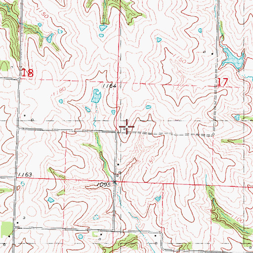 Topographic Map of Prairie Flower School, MO