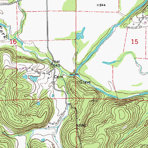 Topographic Map of Prairie Fork, MO
