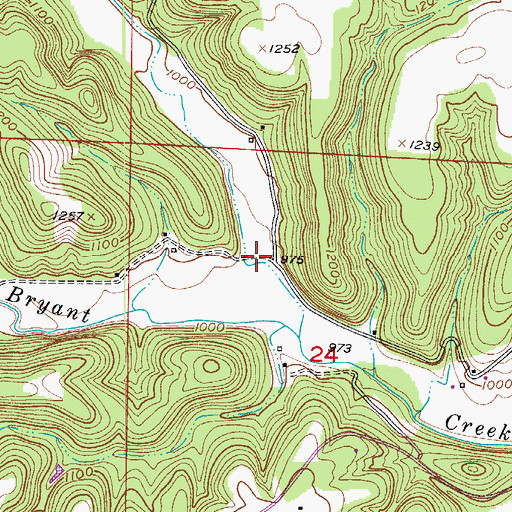 Topographic Map of Prairie Hollow, MO