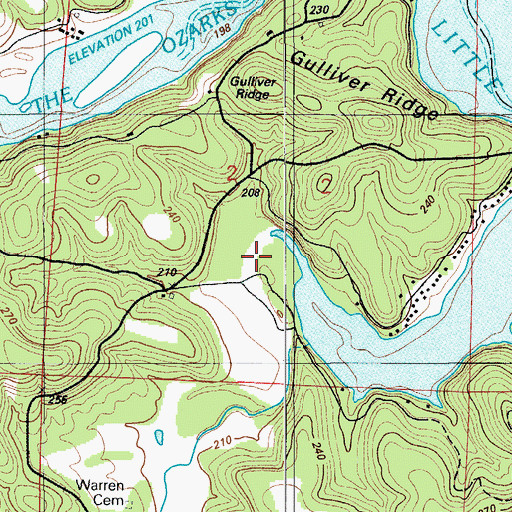 Topographic Map of Prairie Hollow, MO