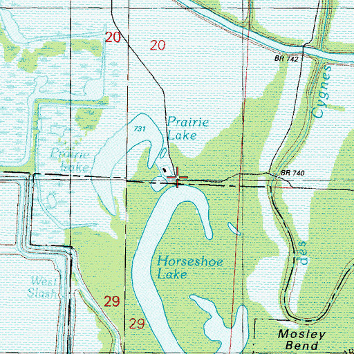Topographic Map of Prairie Lake Club, MO
