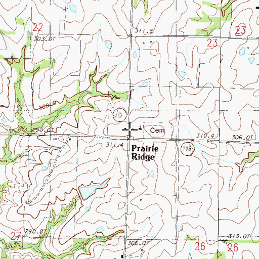 Topographic Map of Prairie Ridge School (historical), MO