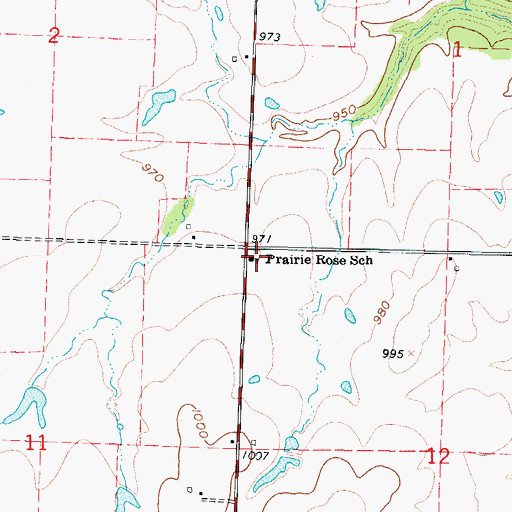 Topographic Map of Prairie Rose School (historical), MO