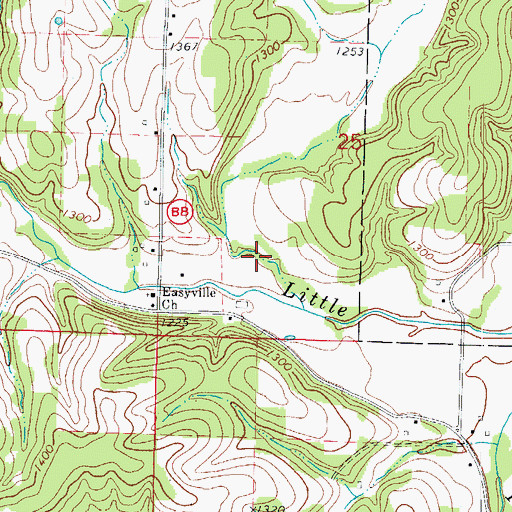 Topographic Map of Prairie Run Hollow, MO