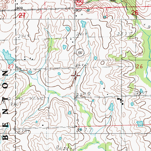 Topographic Map of Prairie Seminary School (historical), MO