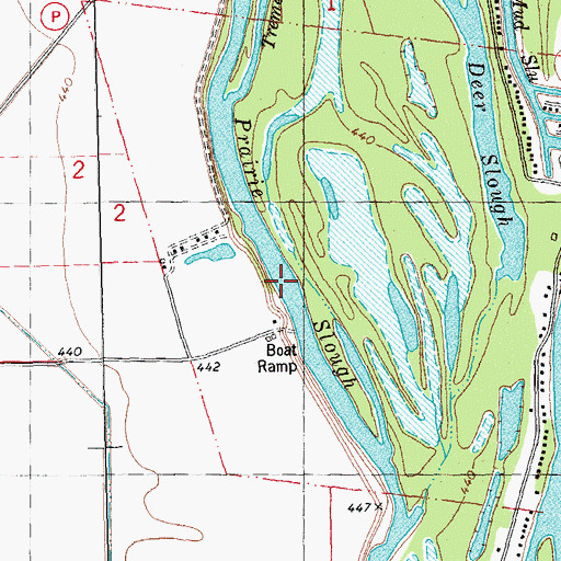 Topographic Map of Prairie Slough, MO