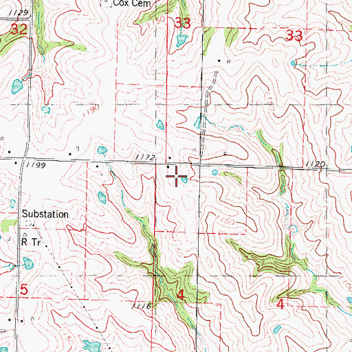 Topographic Map of Prairie Star School, MO