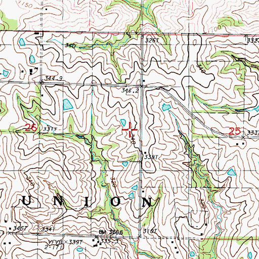 Topographic Map of Prairie Star School (historical), MO