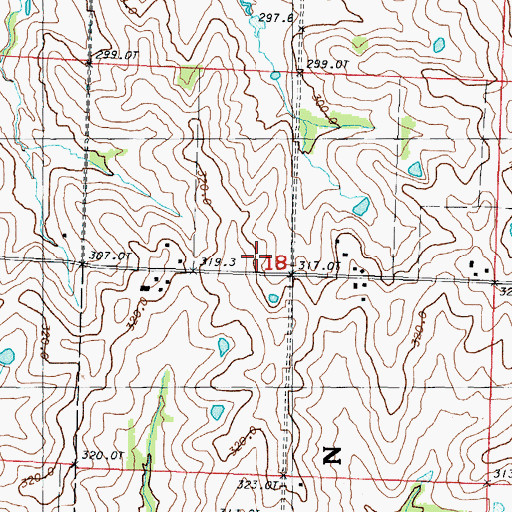 Topographic Map of Prairie Temple Church (historical), MO