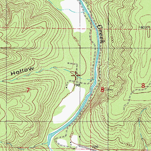 Topographic Map of Looper Hollow, AR