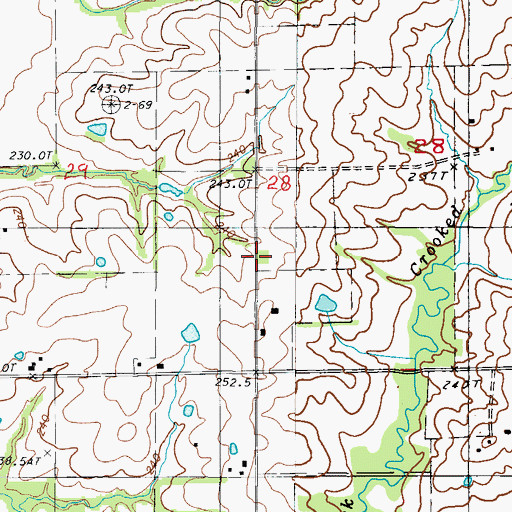 Topographic Map of Prairie Valley School (historical), MO