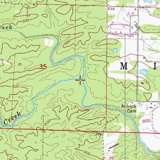 Topographic Map of Lost Creek, AR