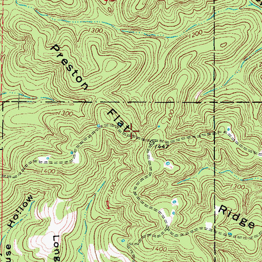 Topographic Map of Preston Flat Ridge, MO