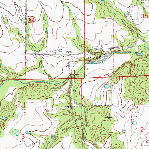 Topographic Map of Prices Branch, MO