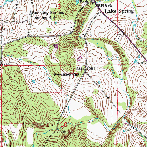 Topographic Map of Primitive Church, MO