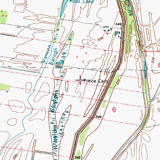 Topographic Map of Prince Cemetery, MO