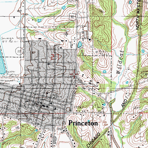 Topographic Map of Princeton, MO