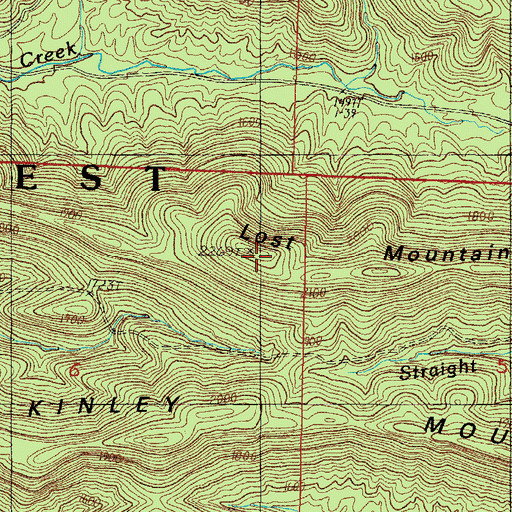 Topographic Map of Lost Mountain, AR