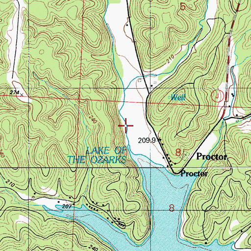 Topographic Map of Proctor Hollow, MO