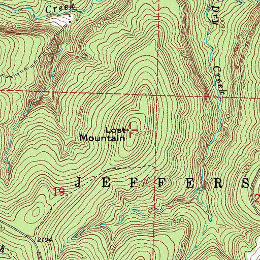 Topographic Map of Lost Mountain, AR