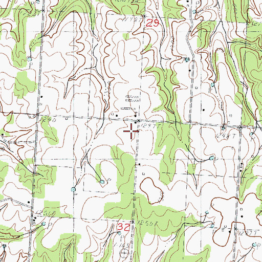 Topographic Map of Puckett School (historical), MO