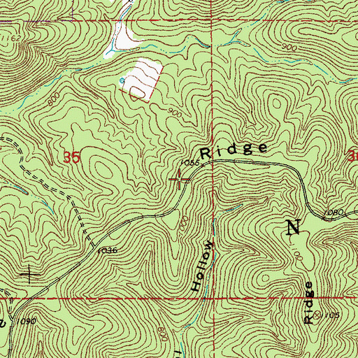 Topographic Map of Pulltite Ridge, MO