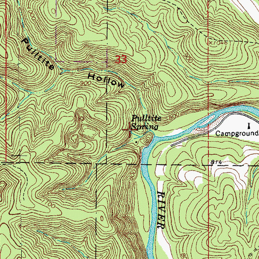 Topographic Map of Pulltite Spring, MO