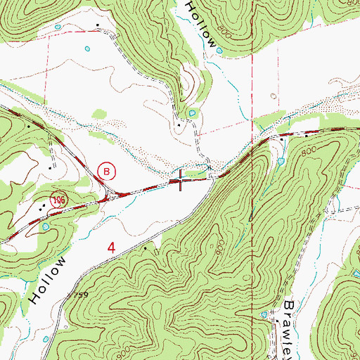 Topographic Map of Pumpkin Hollow, MO