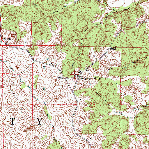 Topographic Map of Pure Air, MO