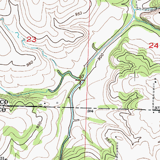 Topographic Map of Pyle Branch, MO