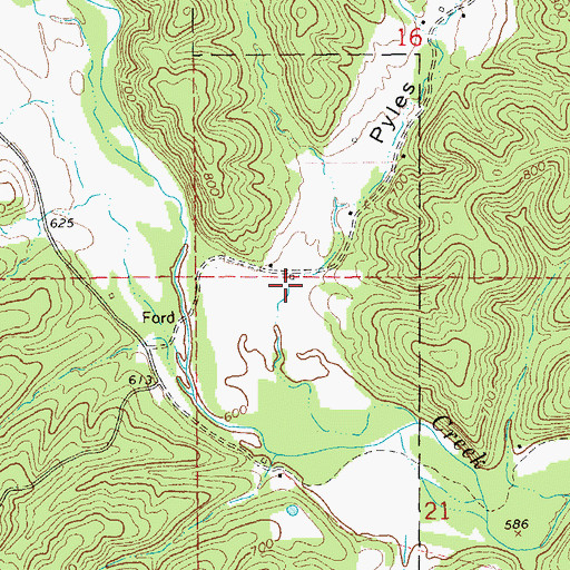 Topographic Map of Pyles Hollow, MO