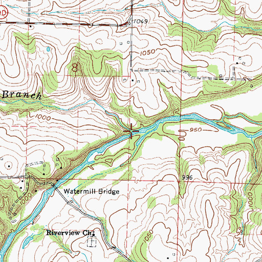 Topographic Map of Raccoon Branch, MO