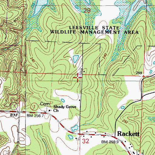 Topographic Map of Racket School (historical), MO