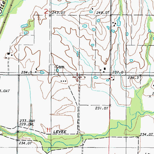 Topographic Map of Radical School (historical), MO