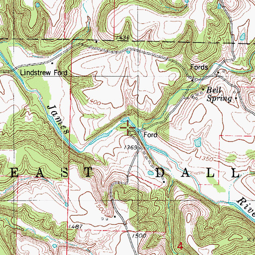 Topographic Map of Ragsdale Creek, MO