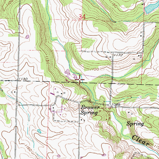 Topographic Map of Rainer Branch, MO