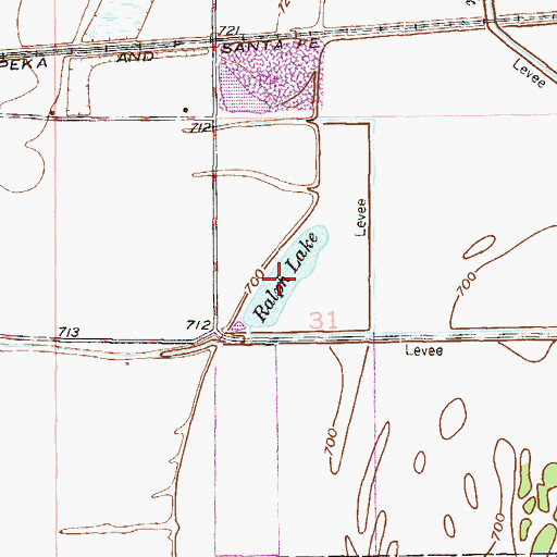 Topographic Map of Ralph Lake, MO
